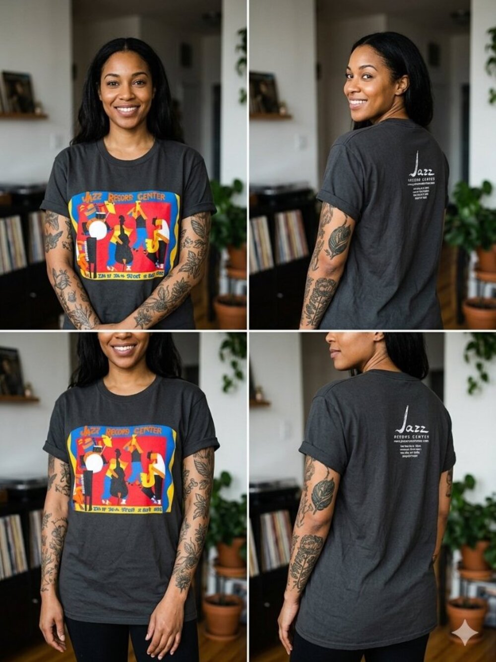 Vintage Jazz Record Center NYC Graphic T-Shirt - Black Large Anvil Gildan